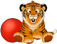 Tiger cub plays ball