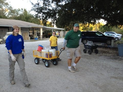Matt, Marci and Katy head out to feed the big cats at the sanctuary