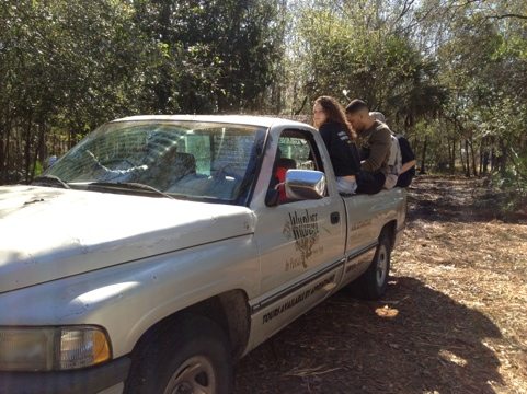 Yay Rich for getting our beat up old truck working again!  Today at Big Cat Rescue Jan 29 Army Strong 20120129 155217