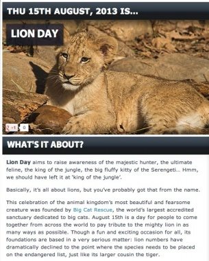 Lion Day Aug 15 2013
