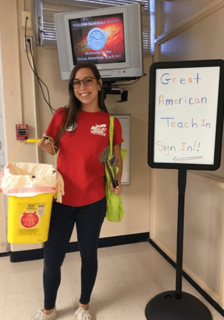 BCR Volunteer Natalie Nardello participating in the Great American Teach-In